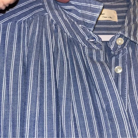 Isabella Sinclair Anthropologie Piper Blue Striped Shirt Dress - Picture 7 of 15
